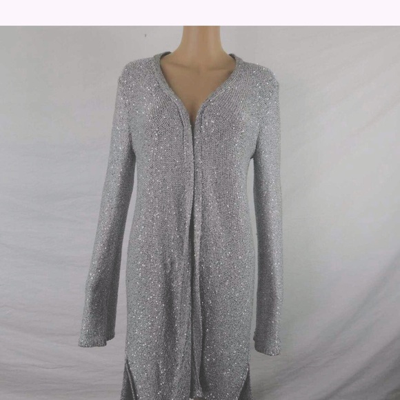White House Black Market Sequined Open Front Cardigan size medium - Picture 2 of 10